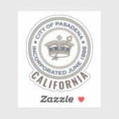 Stadszegel van Pasadena, Californië Sticker (Vel)