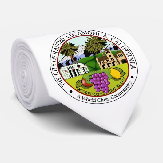 Stadszegel van Rancho Cucamonga (Californië) Stropdas (Opgerold)