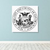 Stadszegel van San Francisco (Californië, Verenigd Canvas Afdruk (Insitu (Houten vloer))