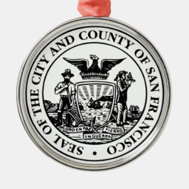 Stadszegel van San Francisco (Californië, Verenigd Metalen Ornament