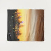 Stadszonsonderste digitale kunstpixelblokken wandkleed (Voorkant (horizontaal))