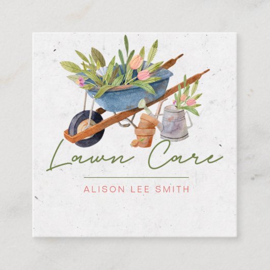 Stadszorg of landschapsontwerp vierkante visitekaartje (Voorkant)