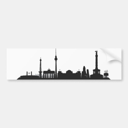Stadt Berlin - Skyline 1c Bumpersticker (Voorkant)