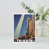Stadt Trieste, Italië. Nacht hemel. Vintage Briefkaart (Staand voorkant)