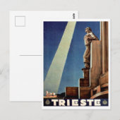 Stadt Trieste, Italië. Nacht hemel. Vintage Briefkaart (Voorkant / Achterkant)