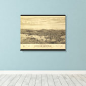 Stadt van Seattle Puget Sound Washington Map (1878 Canvas Afdruk (Insitu (Houten vloer))