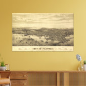 Stadt van Seattle Puget Sound Washington Map (1878 Canvas Afdruk (Insitu (Woonkamer))