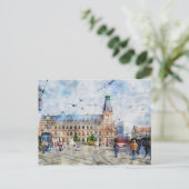 Stadtansicht von Erfurt in Thüringen. Aquarell. Briefkaart (Staand voorkant)