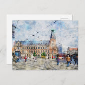 Stadtansicht von Erfurt in Thüringen. Aquarell. Briefkaart (Voorkant / Achterkant)