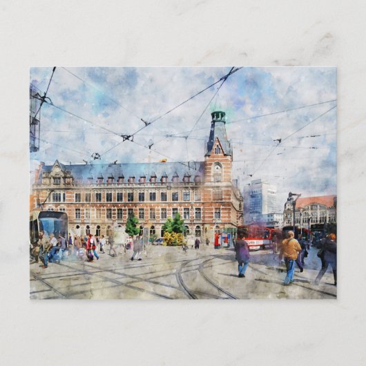 Stadtansicht von Erfurt in Thüringen. Aquarell. Briefkaart (Voorkant)