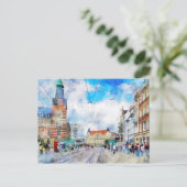 Stadtansicht von Erfurt in Thüringen. Aquarell. Briefkaart (Staand voorkant)