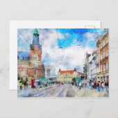 Stadtansicht von Erfurt in Thüringen. Aquarell. Briefkaart (Voorkant / Achterkant)