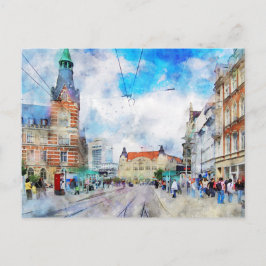 Stadtansicht von Erfurt in Thüringen. Aquarell. Briefkaart