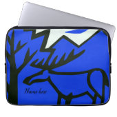 Staf in bergen, naïef abstract laptop sleeve (Voorkant)