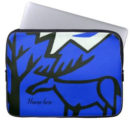 Staf in bergen, naïef abstract laptop sleeve