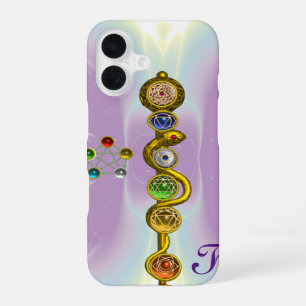 STAF VAN ASCLEPIUS 7 CHAKRA'S, YOGA, SPIRITUELE EN iPhone 16 HOESJE