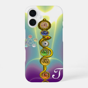 STAF VAN ASCLEPIUS 7 CHAKRA'S, YOGA, SPIRITUELE EN iPhone 16 HOESJE