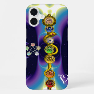 STAF VAN ASCLEPIUS 7 CHAKRA'S, YOGA, SPIRITUELE EN iPhone 16 PLUS HOESJE
