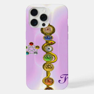 STAF VAN ASCLEPIUS 7 CHAKRA'S, YOGA, SPIRITUELE EN iPhone 15 PRO MAX CASE