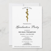 Staf van Asclepius Medisch Goud Afstudeerfeest | F Kaart (Voorkant)