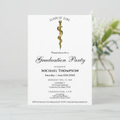 Staf van Asclepius Medisch Goud Afstudeerfeest | F Kaart (Staand voorkant)