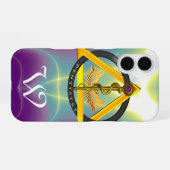 STAF VAN ASCLEPIUS TANDARTS TANDHEELKUNDE MONOGRAM iPhone 16 HOESJE (Achterkant horizontaal)