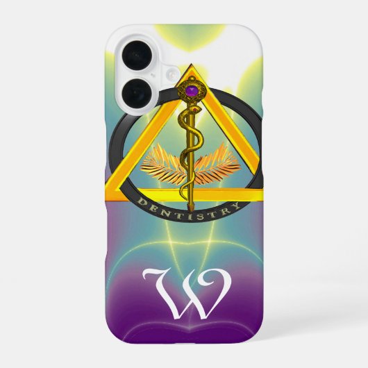 STAF VAN ASCLEPIUS TANDARTS TANDHEELKUNDE MONOGRAM iPhone 16 HOESJE (Achterkant)
