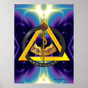 STAF VAN ASCLEPIUS TANDARTS TANDHEELKUNDE SYMBOOL POSTER