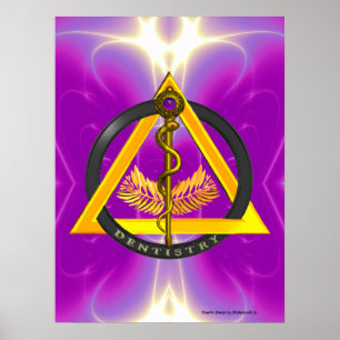 STAF VAN ASCLEPIUS TANDARTS TANDHEELKUNDE SYMBOOL POSTER