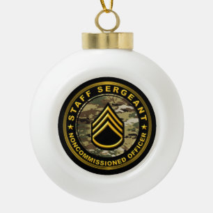 Stafbrigadier, officier officier keramische bal ornament
