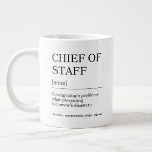 Stafchef Grappige definitie bedankcadeau Grote Koffiekop