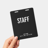 Staff All Access Pass Backstage ID Badge (Handheld)