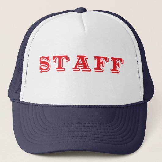 Staff Event Caps Red Font Trucker Pet (Voorkant)