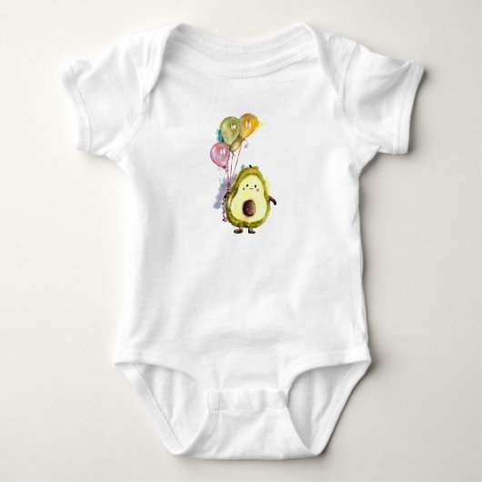 Staffed avocado teddy speelgoed met ballonnen T-Sh Romper (Voorkant)