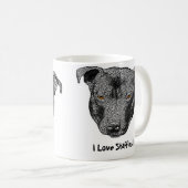 Staffie Head, "Ik hou van Staffies!" Mok (Voorkant rechts)