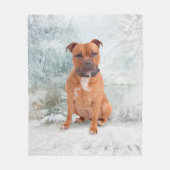 Staffie kerstfeest-fleece Blanket Fleece Deken (Voorkant)