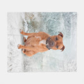 Staffie kerstfeest-fleece Blanket Fleece Deken (Voorkant (Horizontaal))