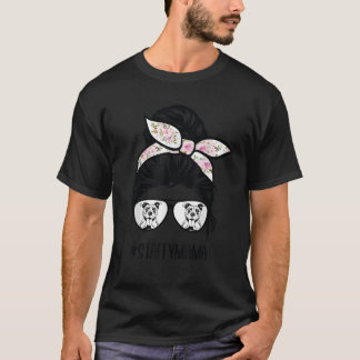 Staffie Moeder rommelige knot haar bril Staffordsh T-shirt