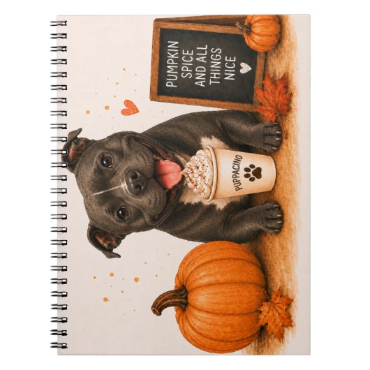 Staffie Pumpkin Spice Notitieboek (Voorkant)