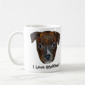 Staffie Pup 'I love Staffies'! Mok (Links)
