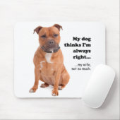 Staffie tegen Wife Mousepad Muismat (Met muis)
