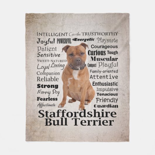 Staffie Traits Fleece Blanket (Voorkant)