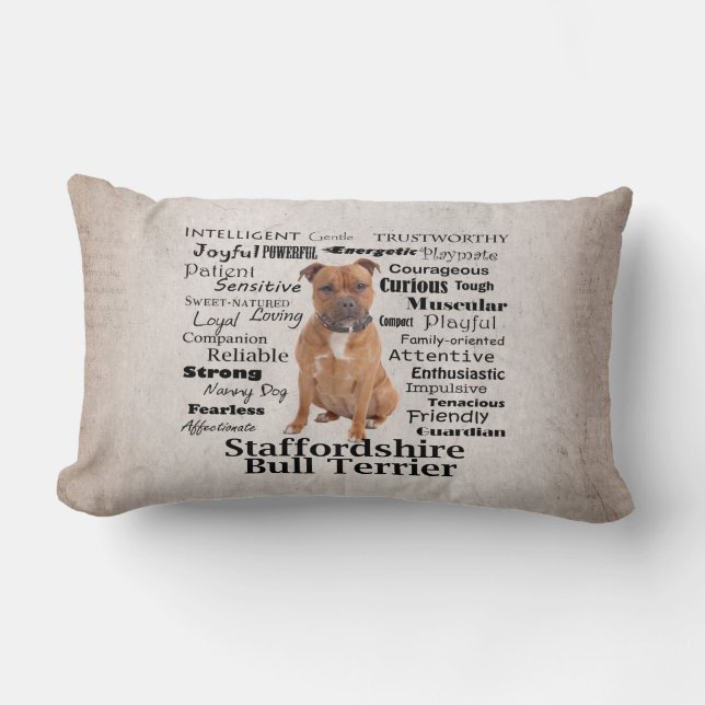 Staffie Traits Pillow Kussen (Voorkant)