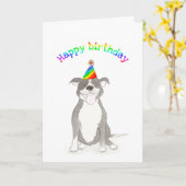 Staffie-verjaardagskaart Kaart (Gele Bloem)