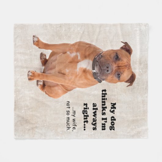 Staffie / Vrouw Fleece Deken (Voorkant (Horizontaal))