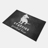 Staffies hier  karton deurmat (Schuin)