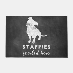 Staffies hier  karton deurmat