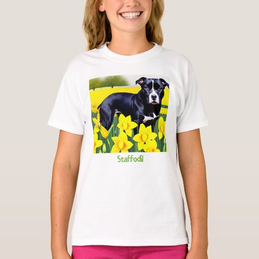 Staffodil - Staffy in the Daffodils T-shirt (Voorkant)