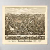 Stafford Springs, CT Panoramic Map - 1878 Poster (Voorkant)