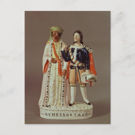 Staffordshire afbeelding van Othello en Iago, c.18 Briefkaart (Voorkant)
